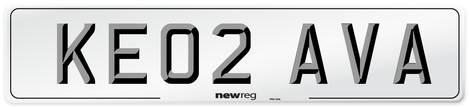KE02 AVA Number Plate from New Reg